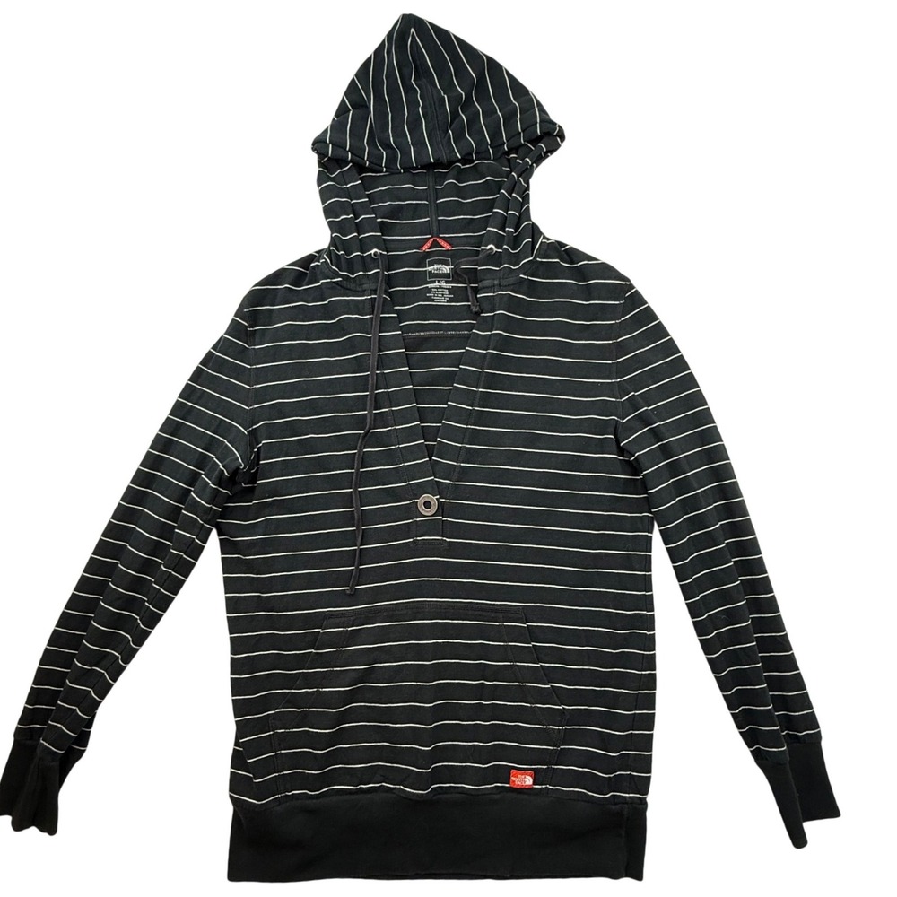 The North Face Womens Large Striped‎ Hoodie Pullover lightweight gorpcore